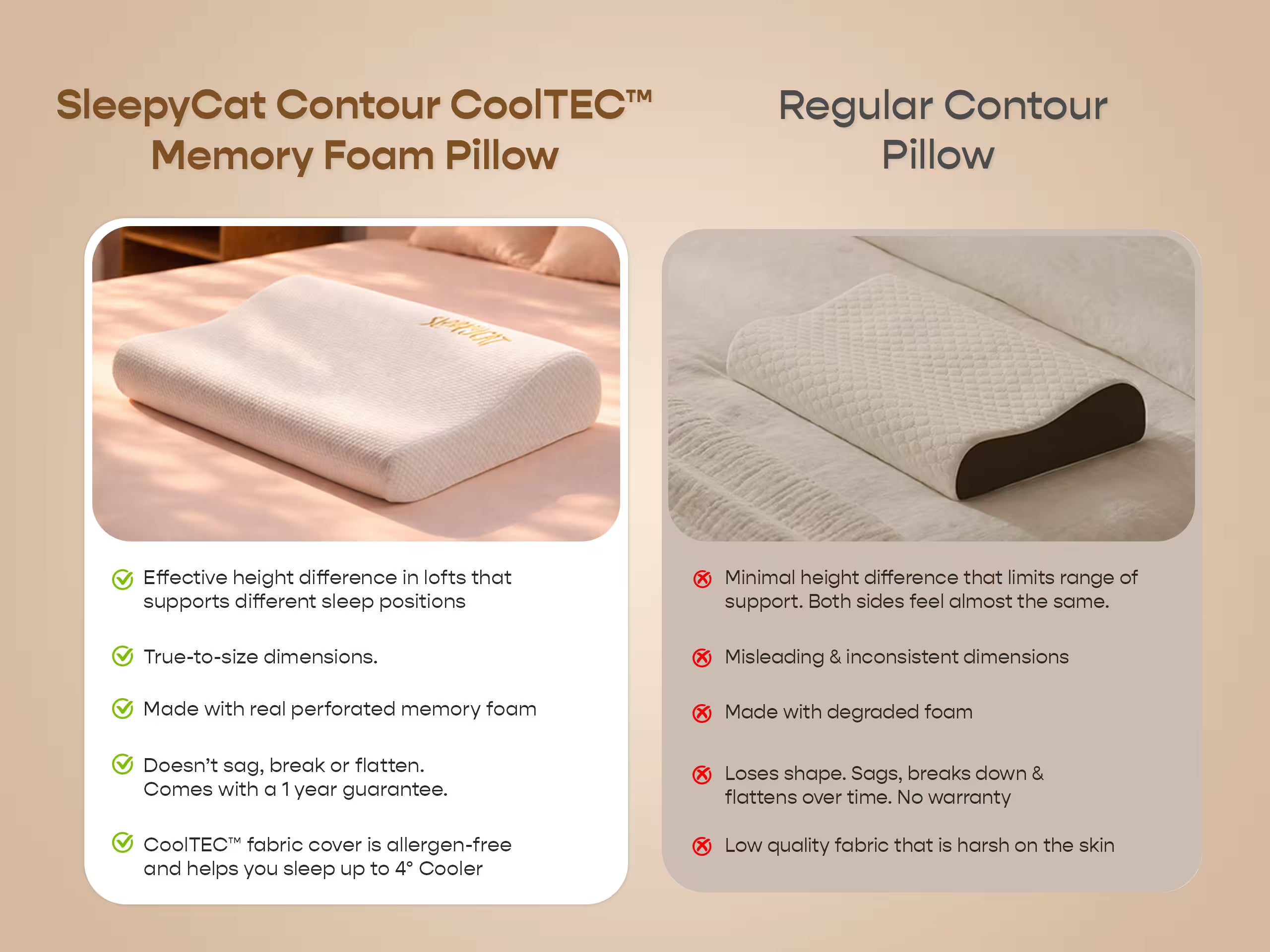 Contour CoolTEC Memory Foam Pillow