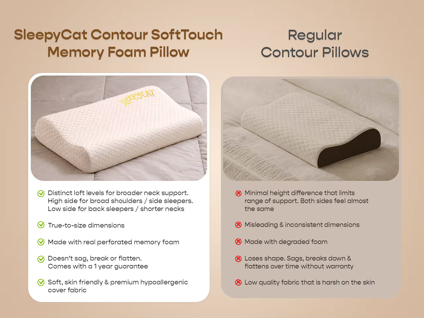 Contour SoftTouch Memory Foam Pillow