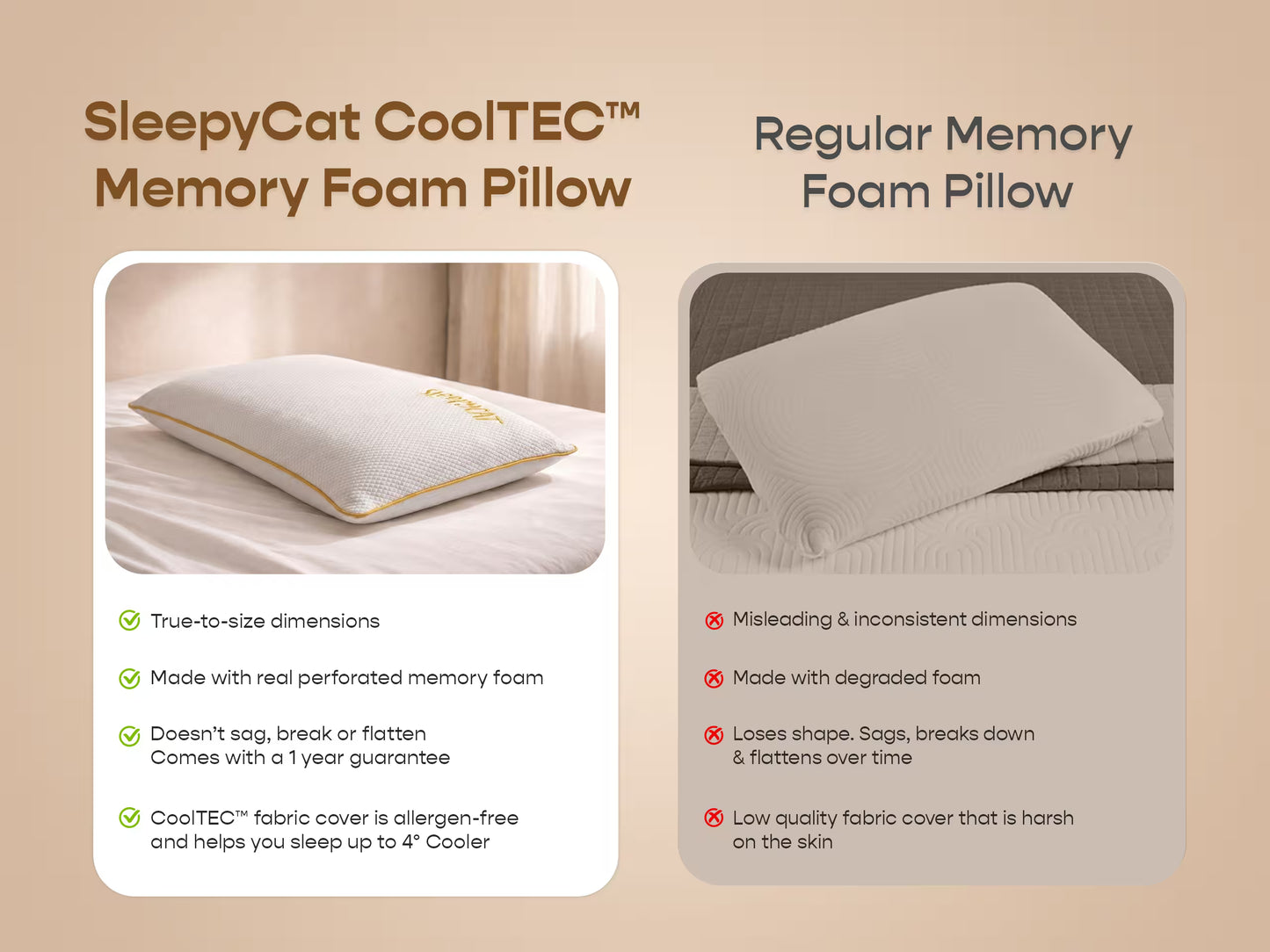 CoolTEC Memory Foam Pillow