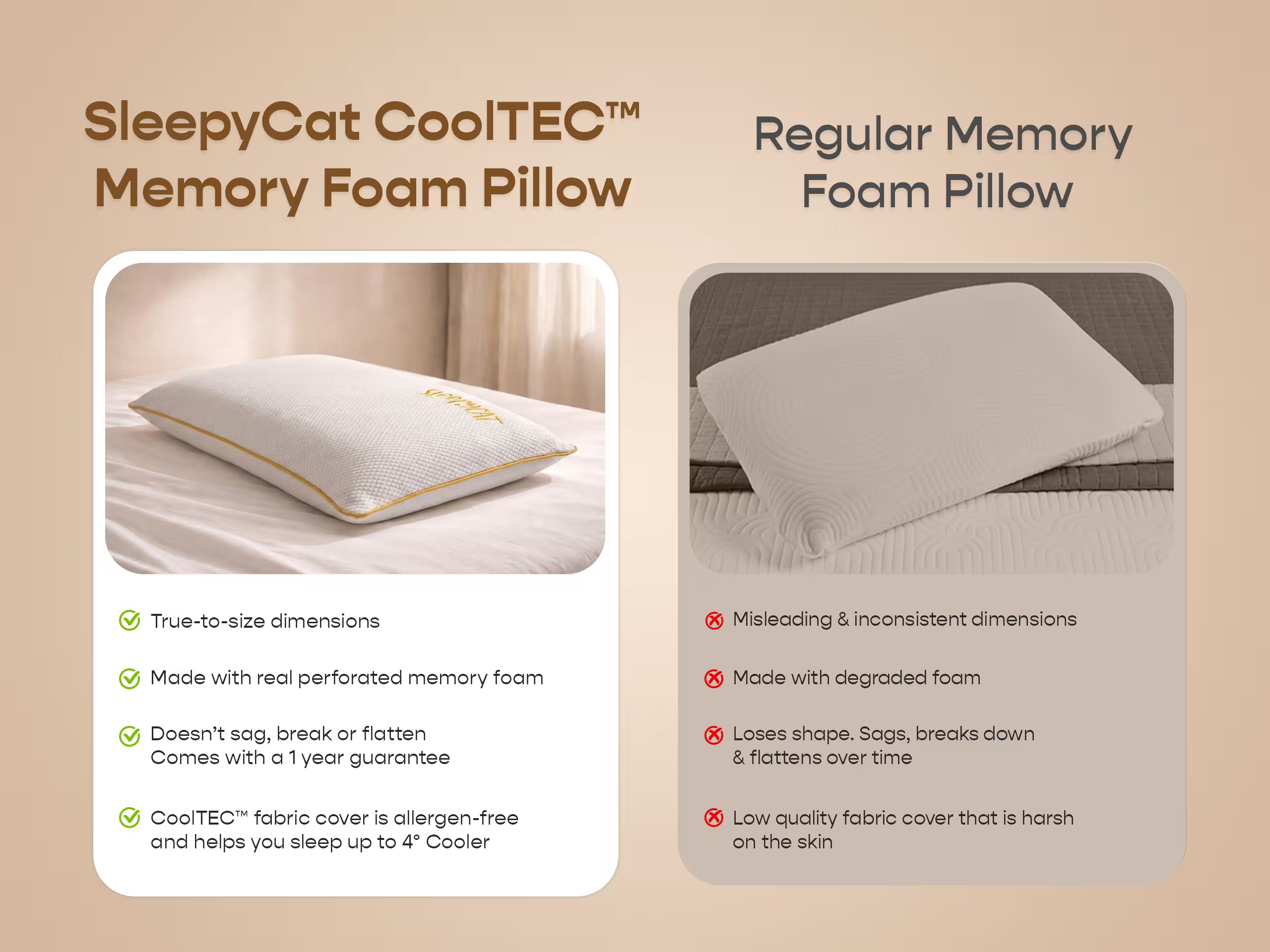CoolTEC Memory Foam Pillow